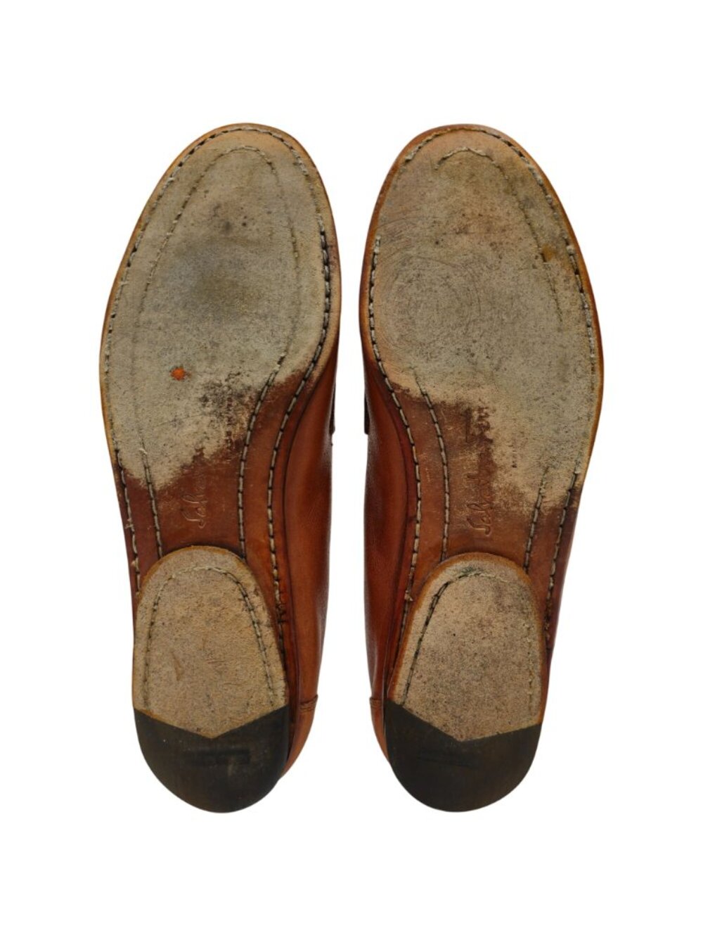 Vintage Salvatore Ferragamo 9.5D Tan Brown Leather Loafers Dress Casual Shoes - Picture 4 of 11